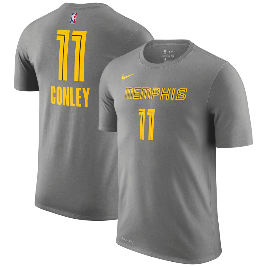 Men 2020 NBA Nike Mike Conley Memphis Grizzlies Gray 201819 City Edition Name  Number TShirt->memphis grizzlies->NBA Jersey